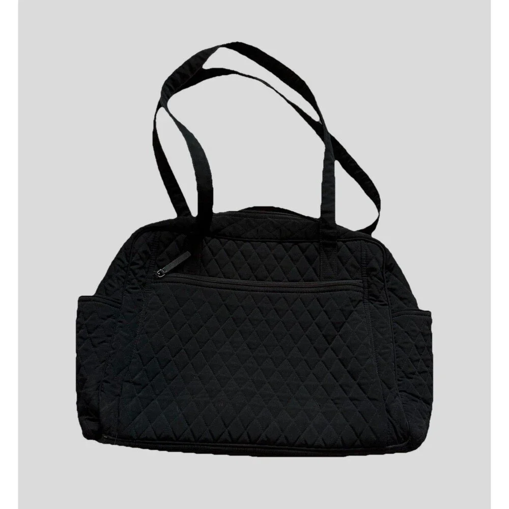 Vera Bradley Black Stroll Around Baby Diaper Bag Purse & Changing Pad